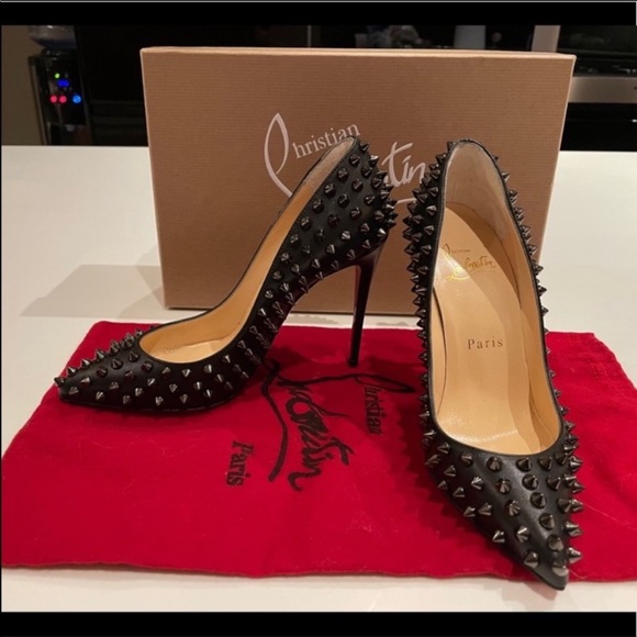 CHRISTIAN LOUBOUTIN SHINY NAPA FOLLIE SPIKES 100 - Picture 6 of 9